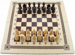 Шахматы-шашки-нарды 3в1 деревянные российские (40x40 см)